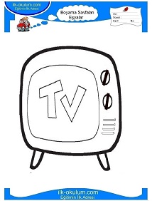 Çocuklar İçin Tv Boyama Sayfaları 
